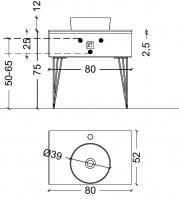 Напольная консоль Armadi Art Lucido 770-080 схема 2