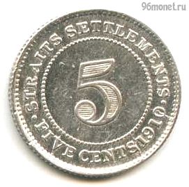 Стрейтс-Сетлментс 5 центов 1910