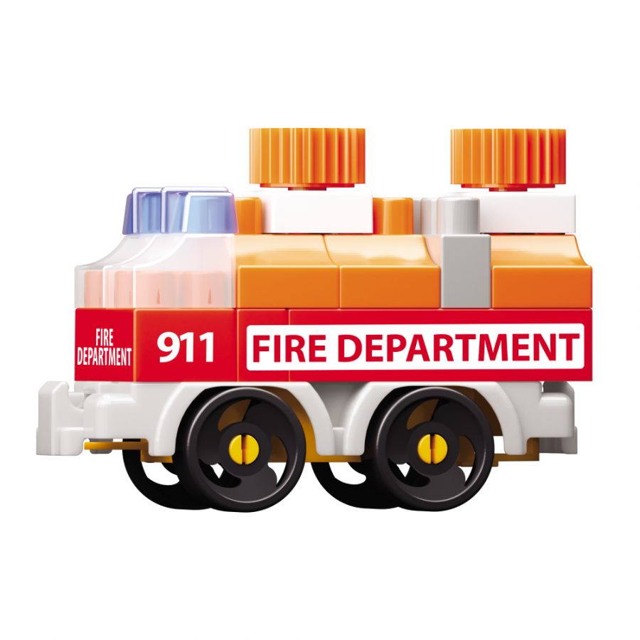 Конструктор "Пожарная часть", набор с пожарной машиной и пожарным гидрантом