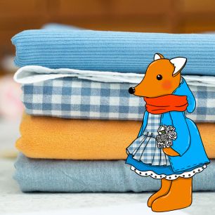 Набор для марафона Лисичка в голубом в клетку