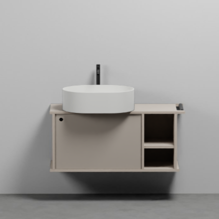 Тумба подвесная/напольная Cielo Theo 103 из материала Fenix, с дверцей и открытой полкой THMF103/THMF103SF 103х63х38 см