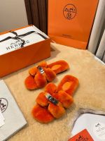 Мюли с мехом HERMES Premium