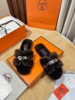 Мюли с мехом HERMES Premium