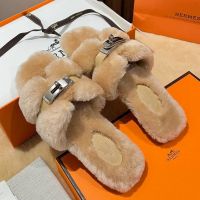 Мюли с мехом HERMES Premium