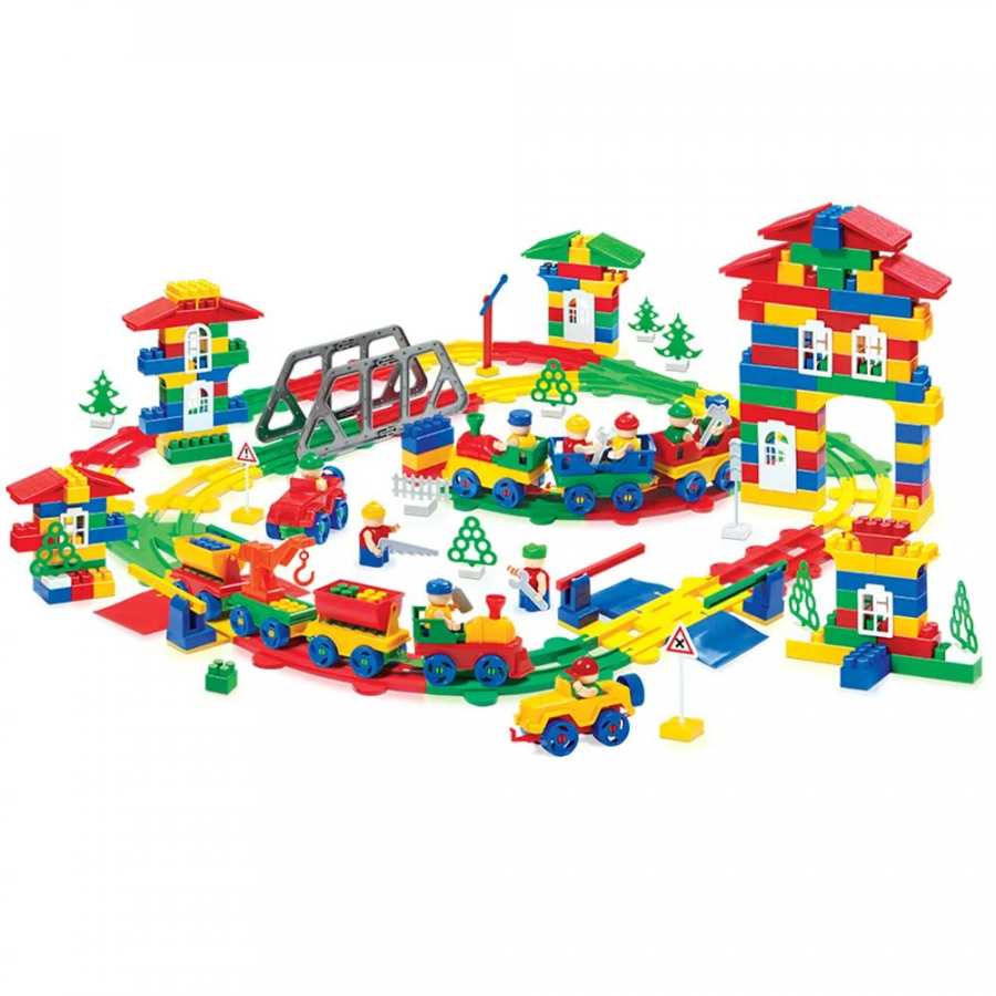 Конструктор "Железная дорога" 340 деталей (в коробке)