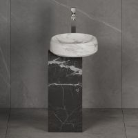 Раковина напольная из мрамора Dea Design Marble Marsala DD1546 465 46,5x46,5xh90 см схема 1