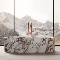 Ванна овальная мраморная Dea Design Marble Cremona DD1565 1800 180х95х50 см схема 1