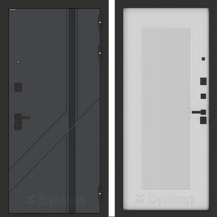 Входная дверь Бункер BN-12 - 30 Белый софт рельеф