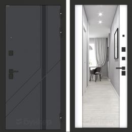 Входная дверь Бункер BN-12 - Зеркало максимум Белый софт