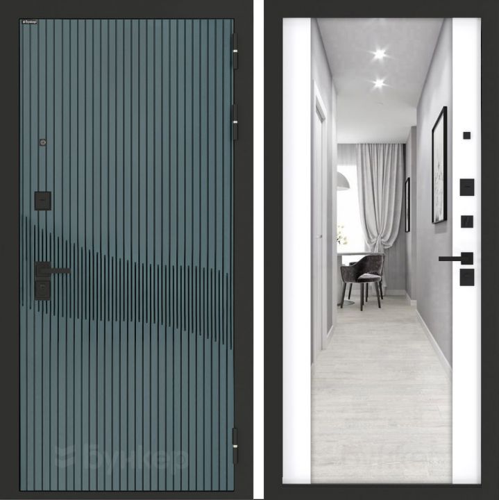 Входная дверь Бункер BN-13 - Зеркало максимум Белый софт