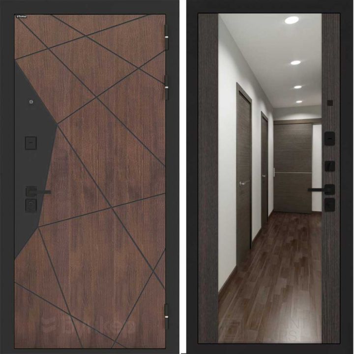 Входная дверь Бункер BN-14 - Зеркало максимум Венге