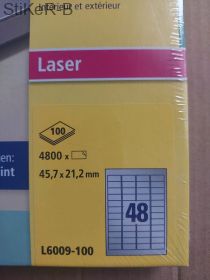 L6009-100  Самоклеящиеся этикетки из полиэстра Avery Zweckform Z-L6009-100(, серебристые, A4, 45,7×21,2мм, 48 шт. на листе, 100 листов)