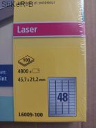 L6009-100  Самоклеящиеся этикетки из полиэстра Avery Zweckform Z-L6009-100(, серебристые, A4, 45,7×21,2мм, 48 шт. на листе, 100 листов)