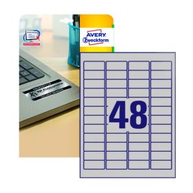 L6009-100 Этикетки самоклеящиеся Avery Zweckform из серебристой пленки 45.7х21.2 мм (48 штук на листе, 100 листов)
