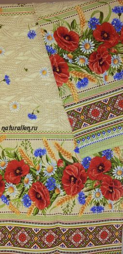 Рушник из 100 % хлопка (красные маки)