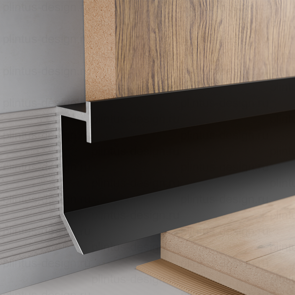 Pro Design 9388 Slim LED теневой плинтус чёрный муар