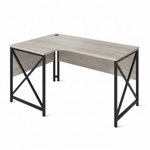 ЛОФТ-3 Стол рабочий эргономичный левый (1350х900-600х750 мм) Дуб Канадский