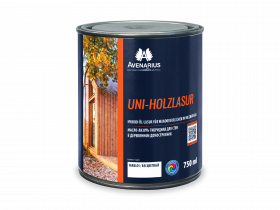 Масло для Стен из Дерева Авенариус(Реммерс) lUNI-HOLZLASUR0.75л Бесцветное для Внутренних и Наружных Работ.