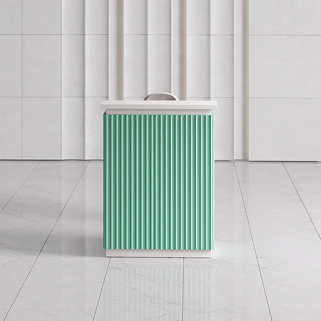 Ресепшн «Крафт мини» в МДФ пленке -волна белый/иберис