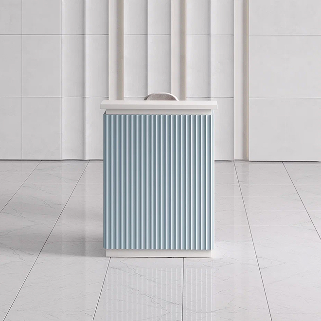 Ресепшн «Крафт мини» в МДФ пленке -волна белый/скай