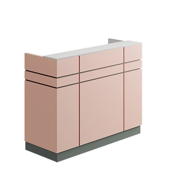 Ресепшн «Токио в МДФ пленке ниагара/камелия/белый