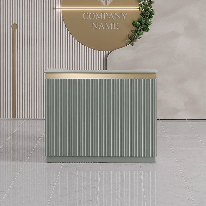 Ресепшн «Крафт голд» в МДФ пленке -волна ниагара