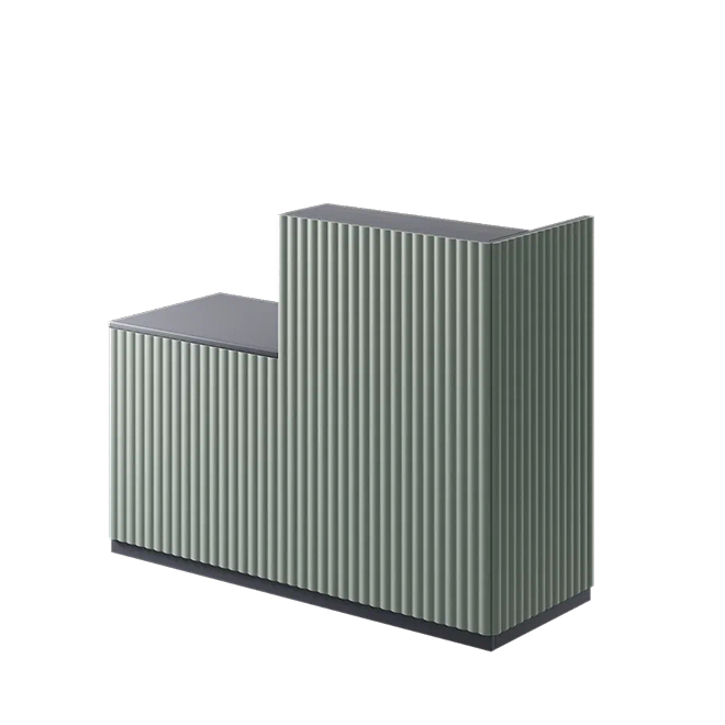 Ресепшн «Фьюжн без декора» в МДФ пленке сабон/ниагара/антрацит