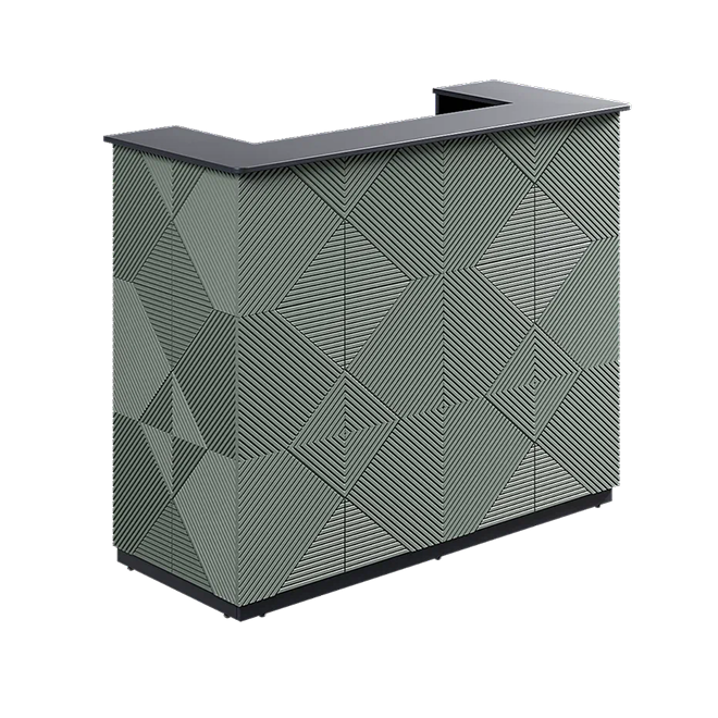 Ресепшн с фрезировкой фокус в МДФ пленке антрацит/ниагара