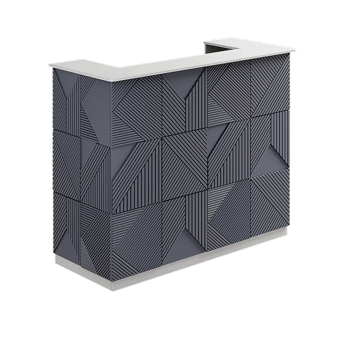 Ресепшн с фрезировкой фокус в МДФ пленке белый/сабон