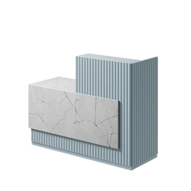 Ресепшн «Фбюжен» в МДФ пленке скай/оникс