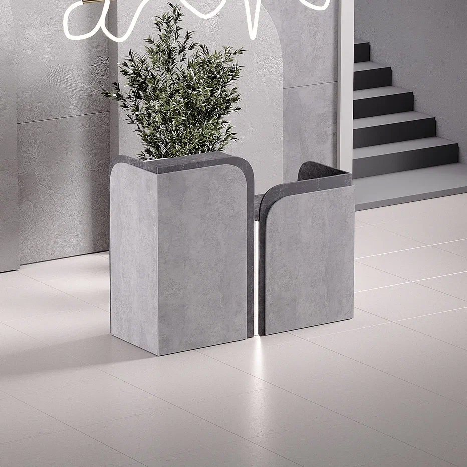 Ресепшн "Элегант" цемент темный/цемент светлый