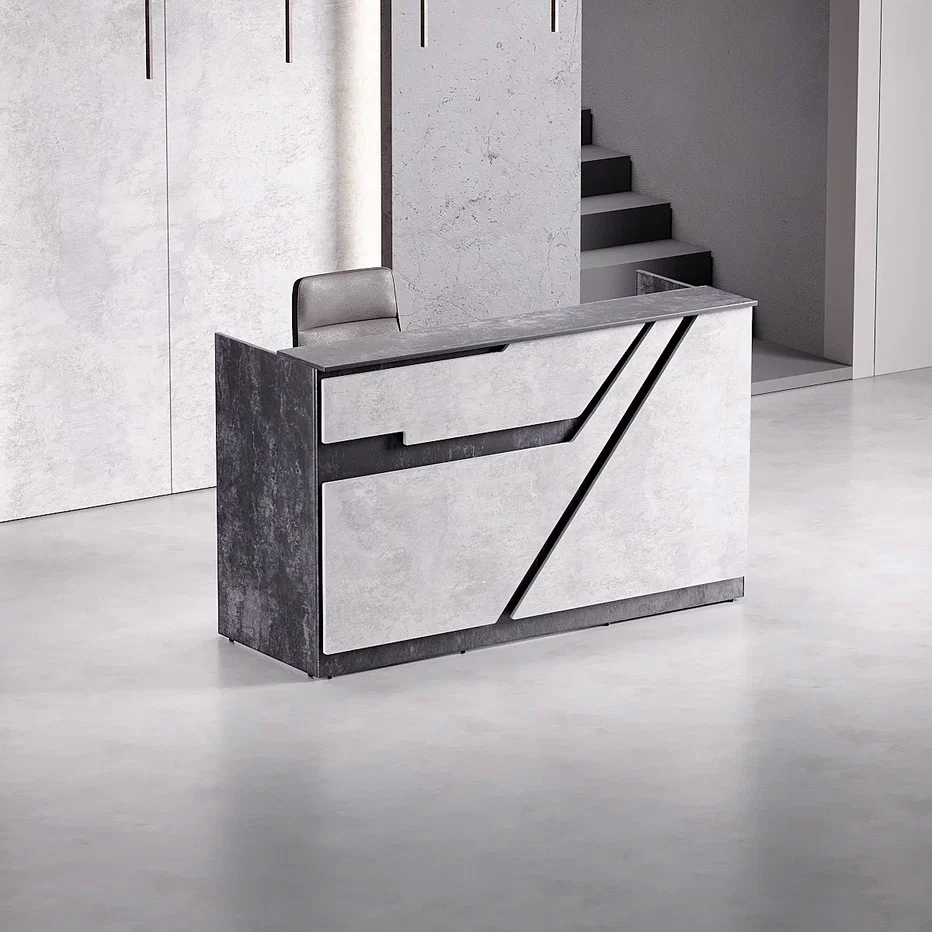 Ресепшн "Техно" цемент темный/черный/цемент светлый