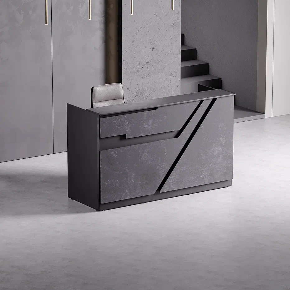 Ресепшн "Техно" черный/цемент темный