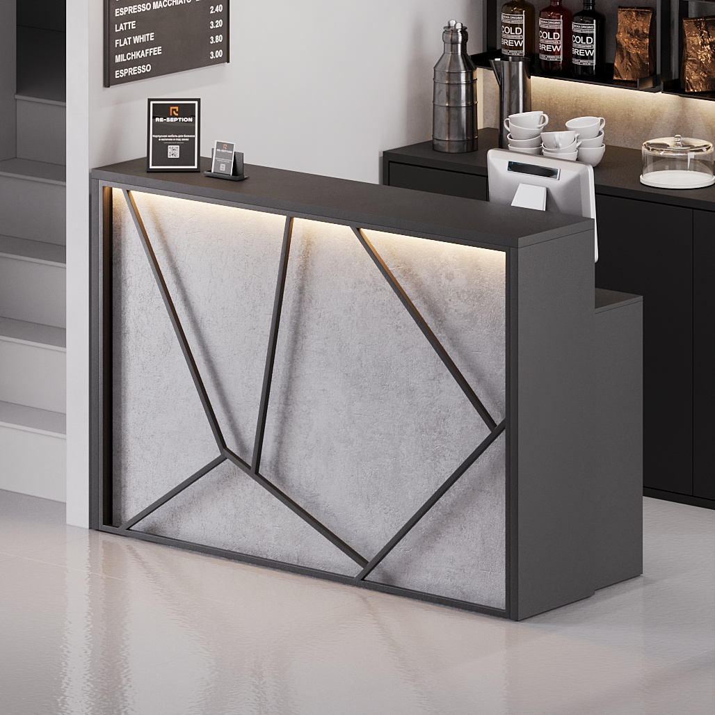 Ресепшн «Диггер» Черный / Цемент светлый