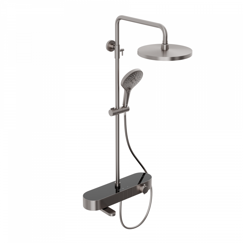 Душевая система Abelsberg Intensa с термостатом с изливом, титан SNS52655BN