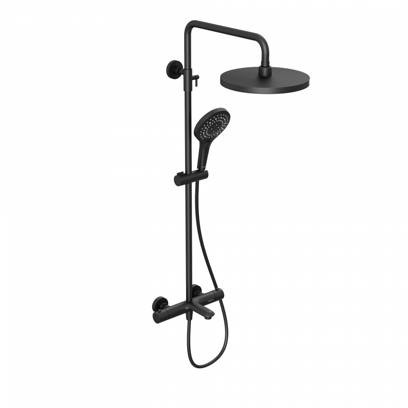 Душевая система Abelsberg Perfecta с термостатом с изливом, черный SNS61102MB