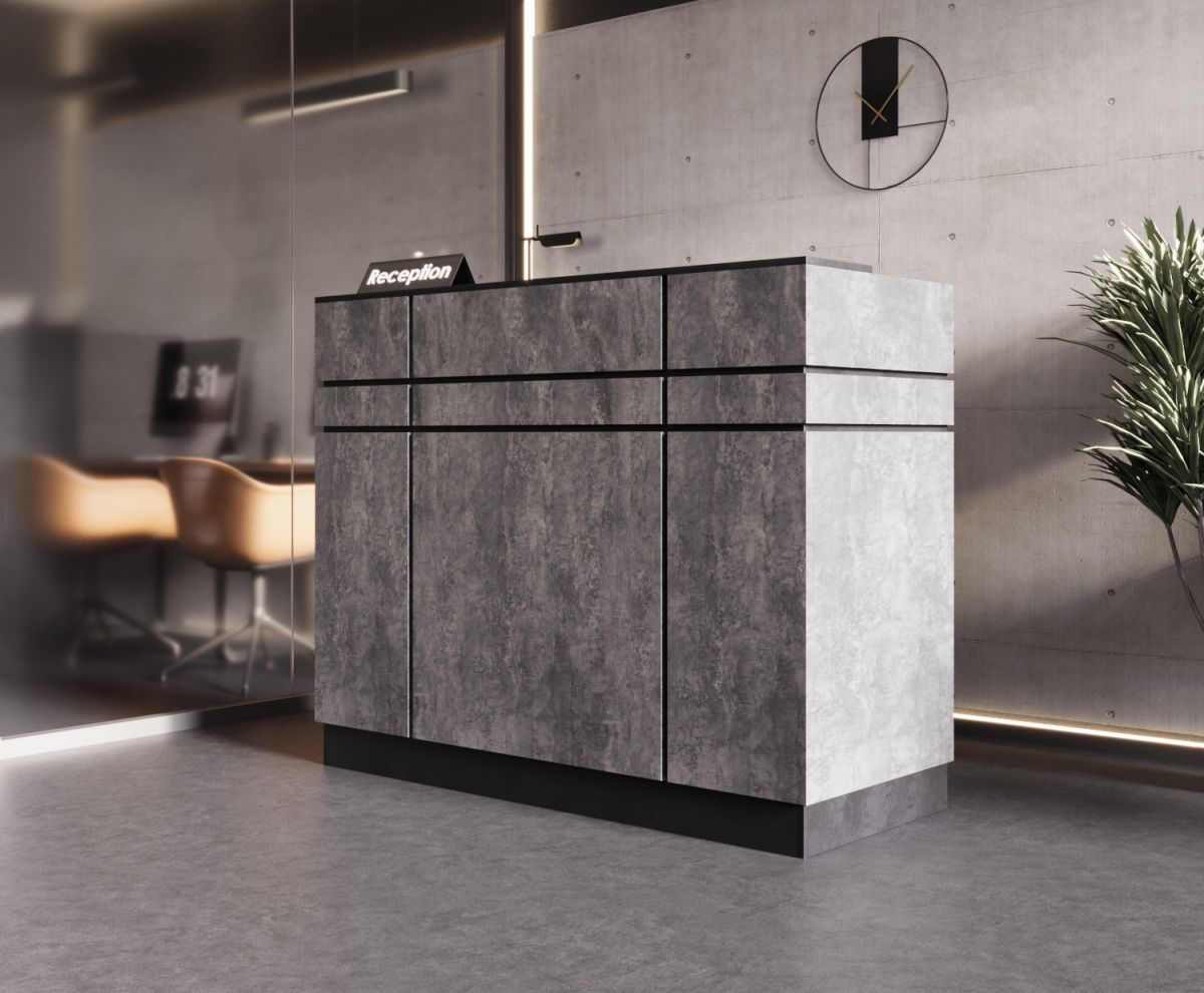 Ресепшн "Токио" Цемент Темный/Черный