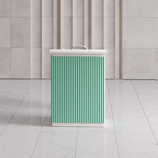 Ресепшн «Крафт мини» в МДФ пленке - волна 2 белый/иберис