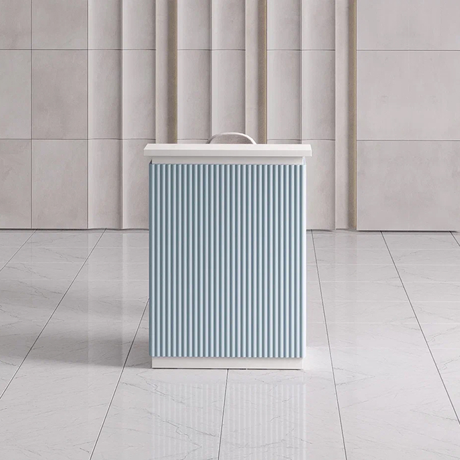 Ресепшн «Крафт мини» в МДФ пленке - волна 2 белый/скай