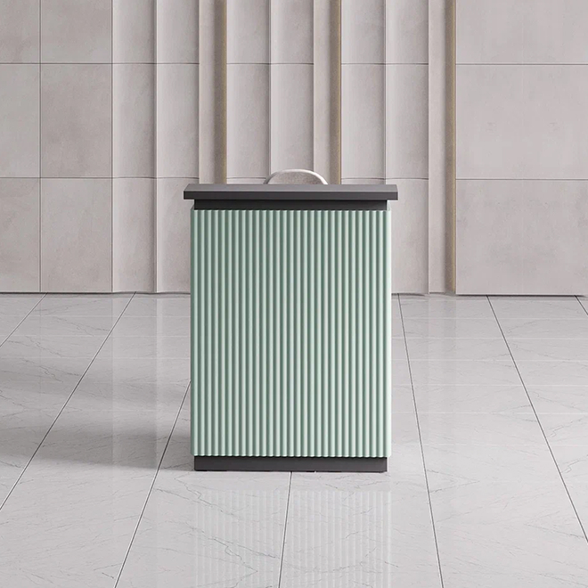 Ресепшн «Крафт мини» в МДФ пленке - волна 2 черный/ниагара