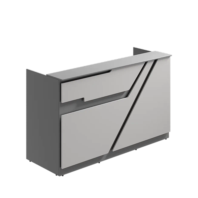 Ресепшн «Техно» в МДФ пленке маус/белый