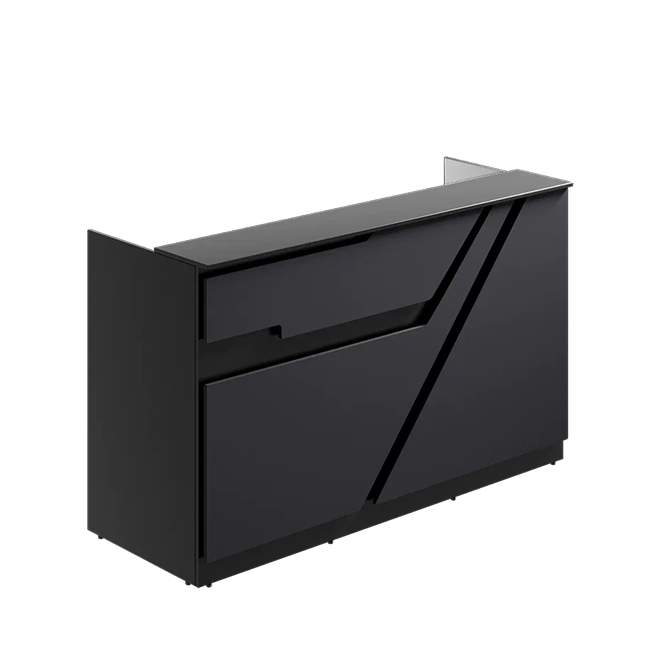 Ресепшн «Техно» в МДФ пленке черный/графит