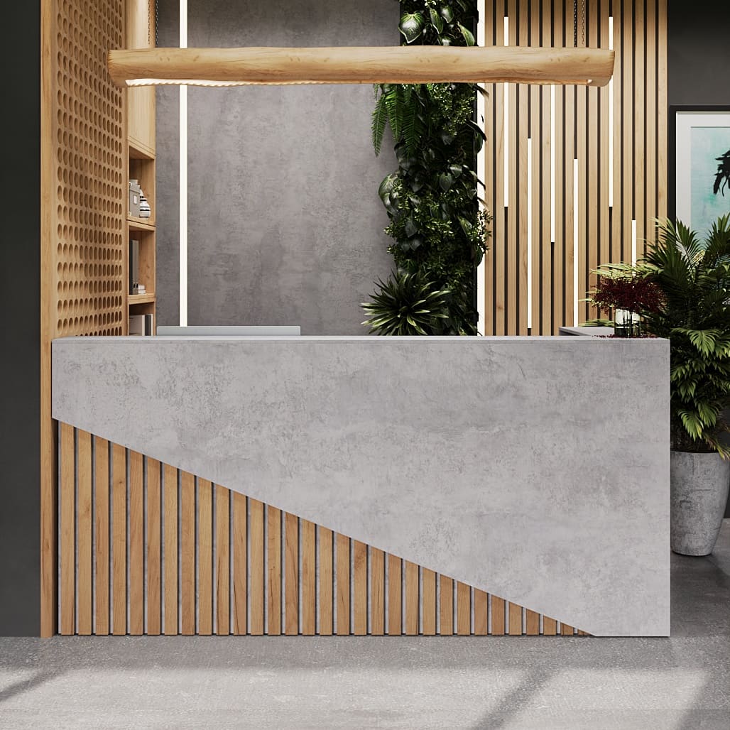 Ресепшн «Прайм» Цемент светлый / Дуб вотан