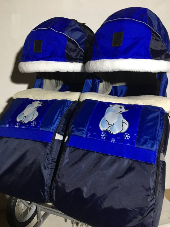 Санки-коляска для двойни (медведи)