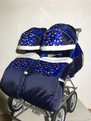 Санки-коляска для двойни (космос)