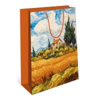 Подарочный пакет Пшеничное поле с кипарисами 26х32х12