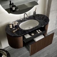 Комплект мебели №4 Oasis Naos 126х56x45 см подвесной тумба с боковинами и мраморный топ схема 2