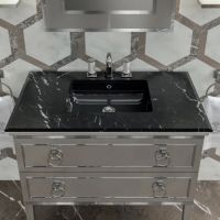 Комплект мебели №30 Oasis Lutetia 93х53х210 см напольная консоль с раковиной и столешницей с зеркалом схема 3