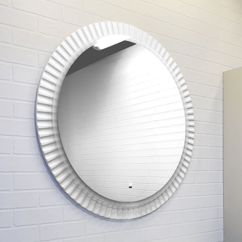 Зеркало "Мадрид-70" LED-подсветка, антизапотевание, бесконтактный сенсор, белый матовый эмаль