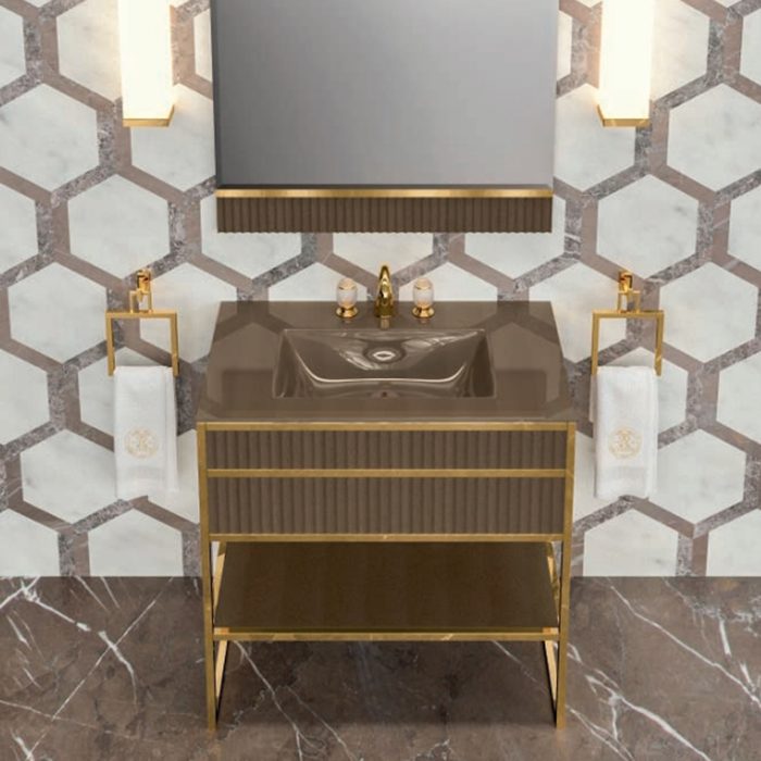 Комплект мебели №21 Oasis Academy 85х53х200 см напольная консоль с интегрированной в столешницу раковиной ФОТО